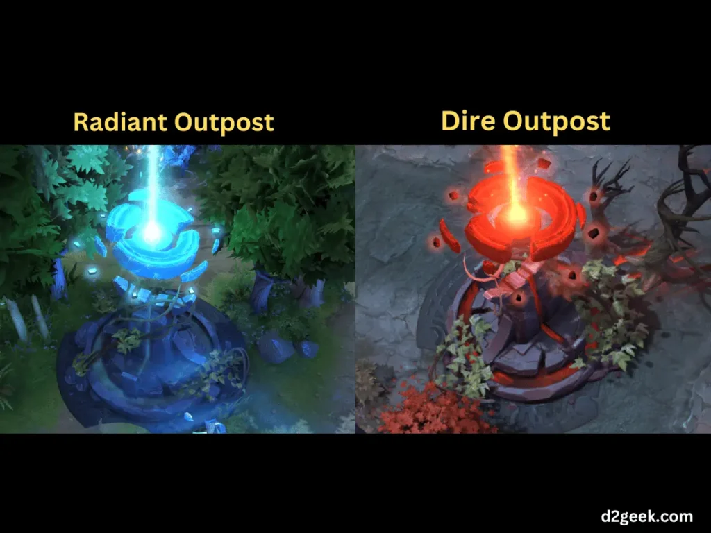 Radiant and Dire Outposts in dota 2